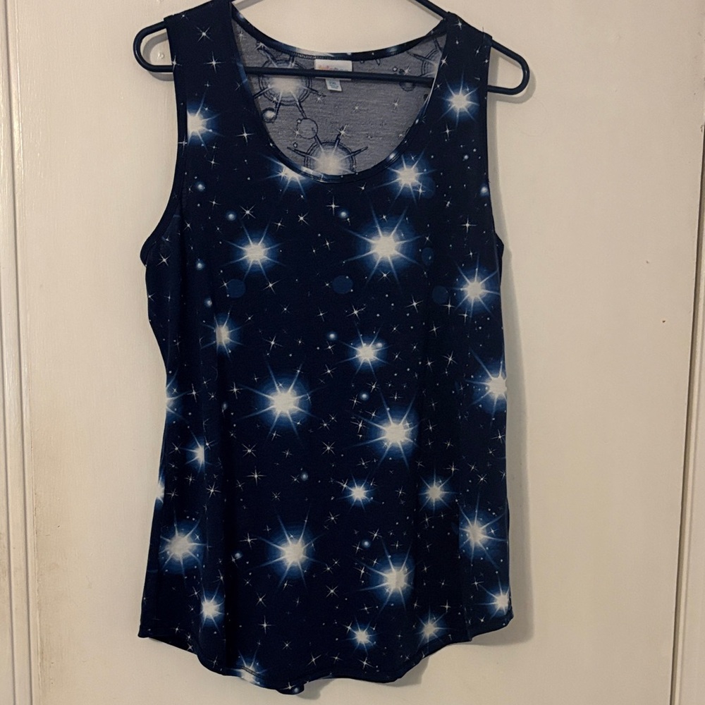 LuLaRoe Navy Starburst Sleeveless Tank